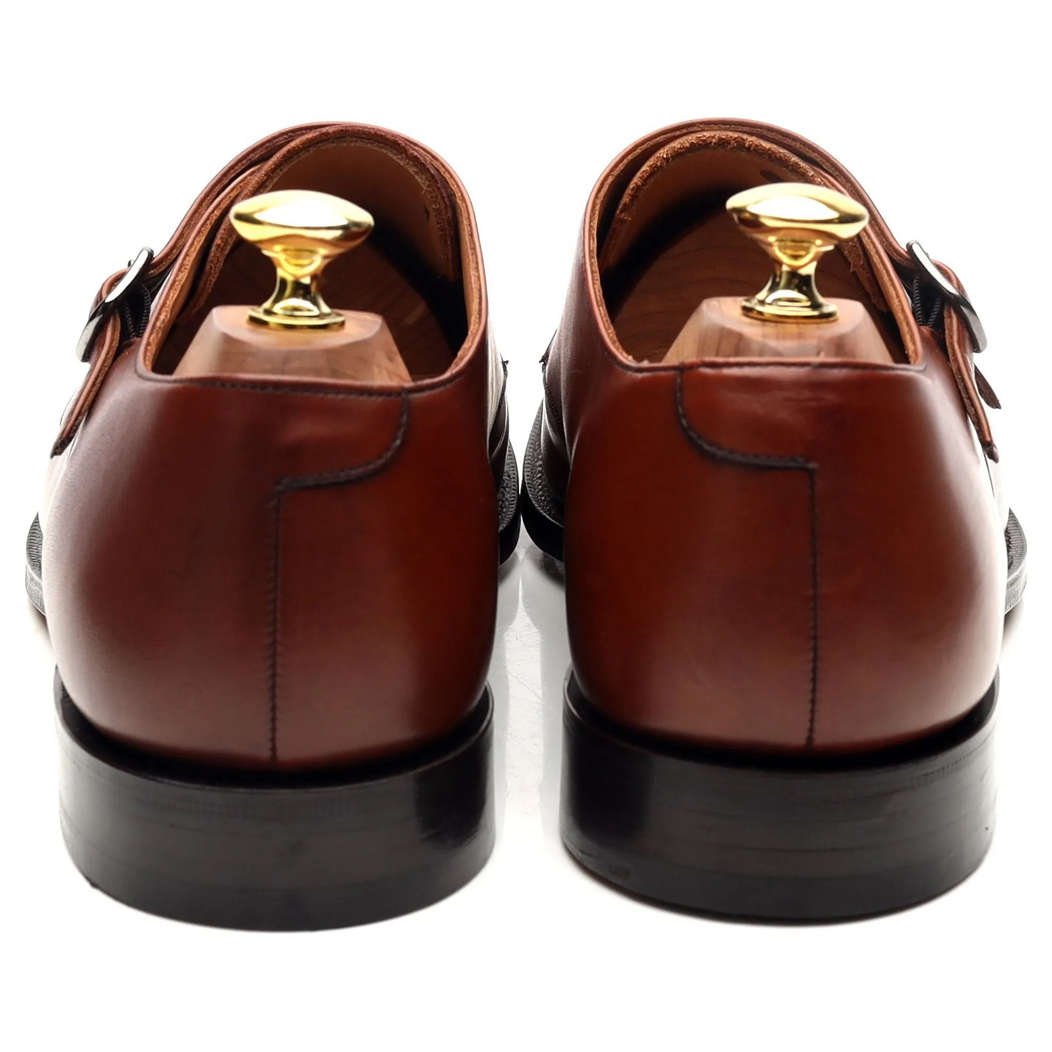'Detroit' Tan Brown Leather Double Monk Strap UK 8 G