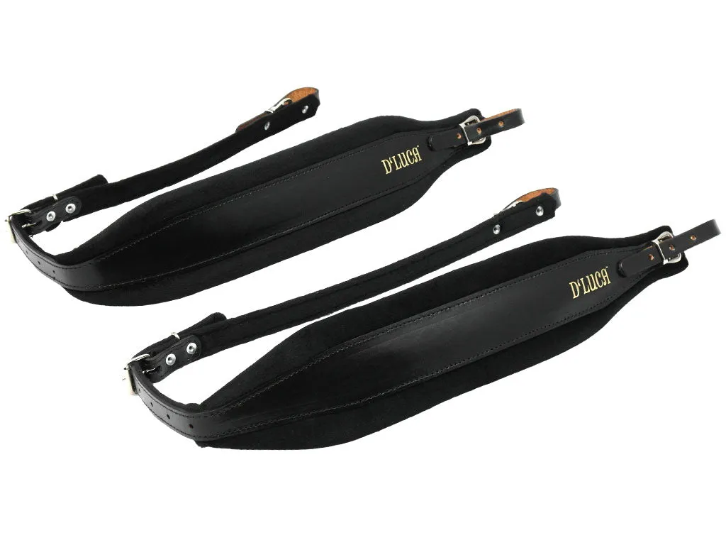 D'Luca Pro SB Series Genuine Leather Accordion Straps Black/Black