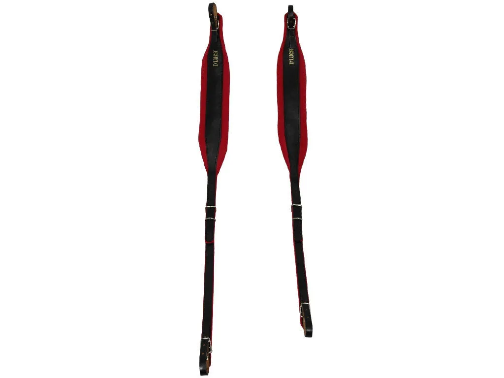 D'Luca Pro SG Series Genuine Leather Accordion Straps Black/Red