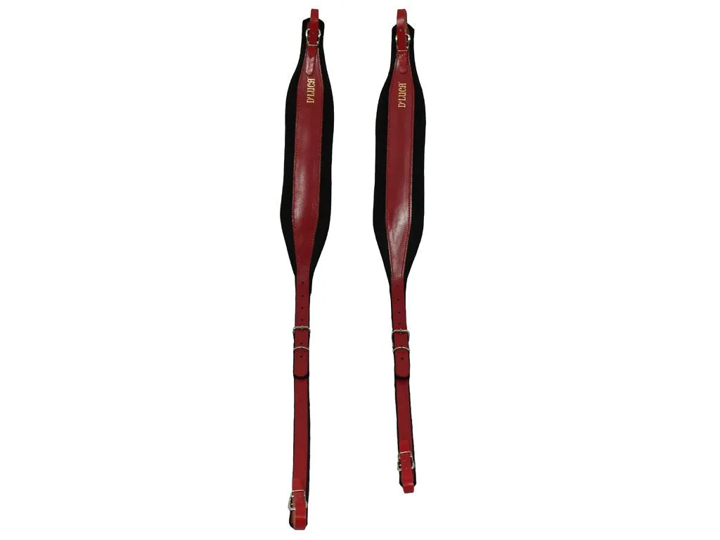 D'Luca Pro SG Series Genuine Leather Accordion Straps Red/Black