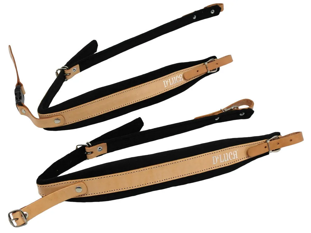 D'Luca Pro SM Series Genuine Leather Accordion Straps Natural/Black
