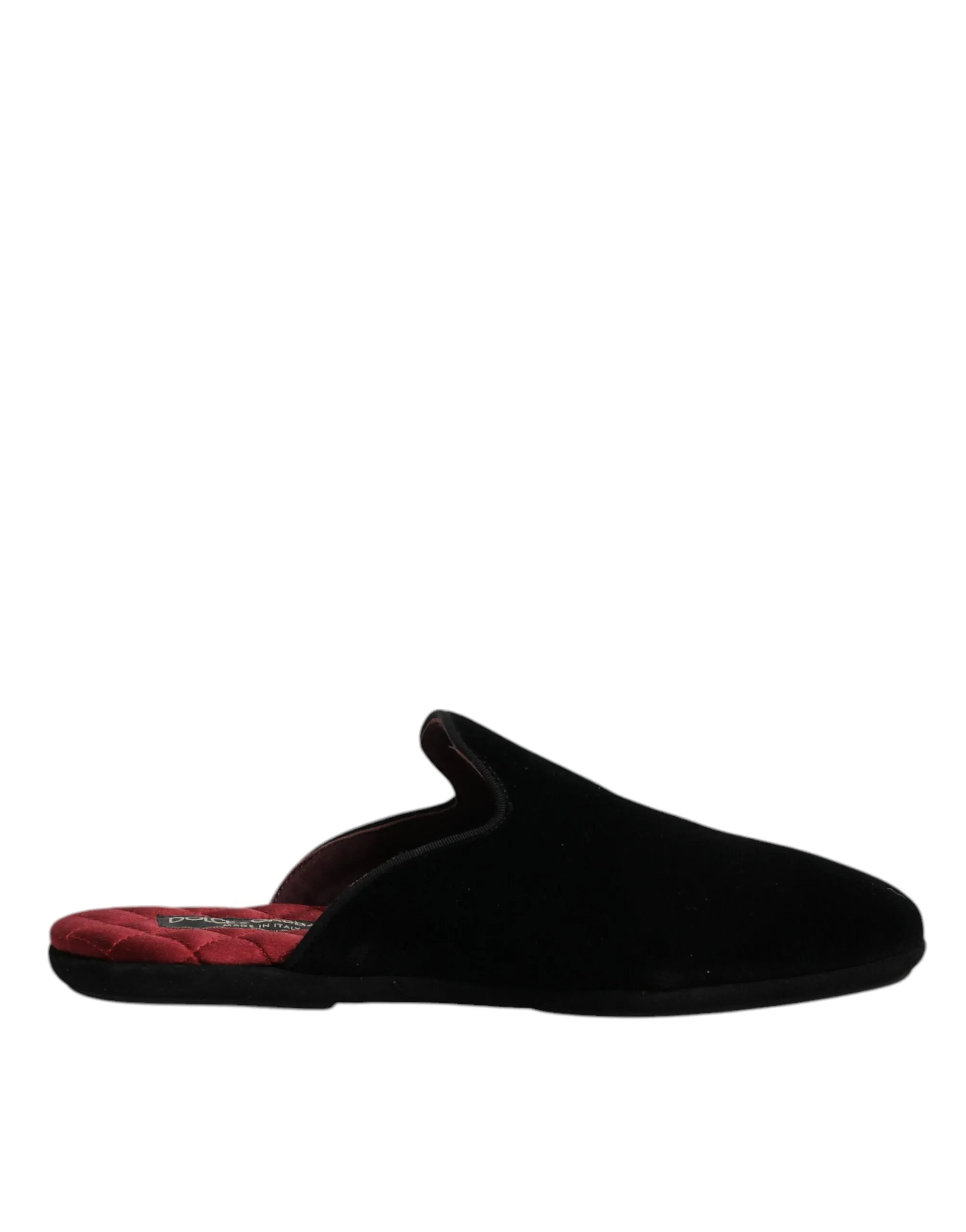 Dolce&Gabbana Men Black Mule Shoes Viscose Cotton Solid Flat Sandals Size EUR 40
