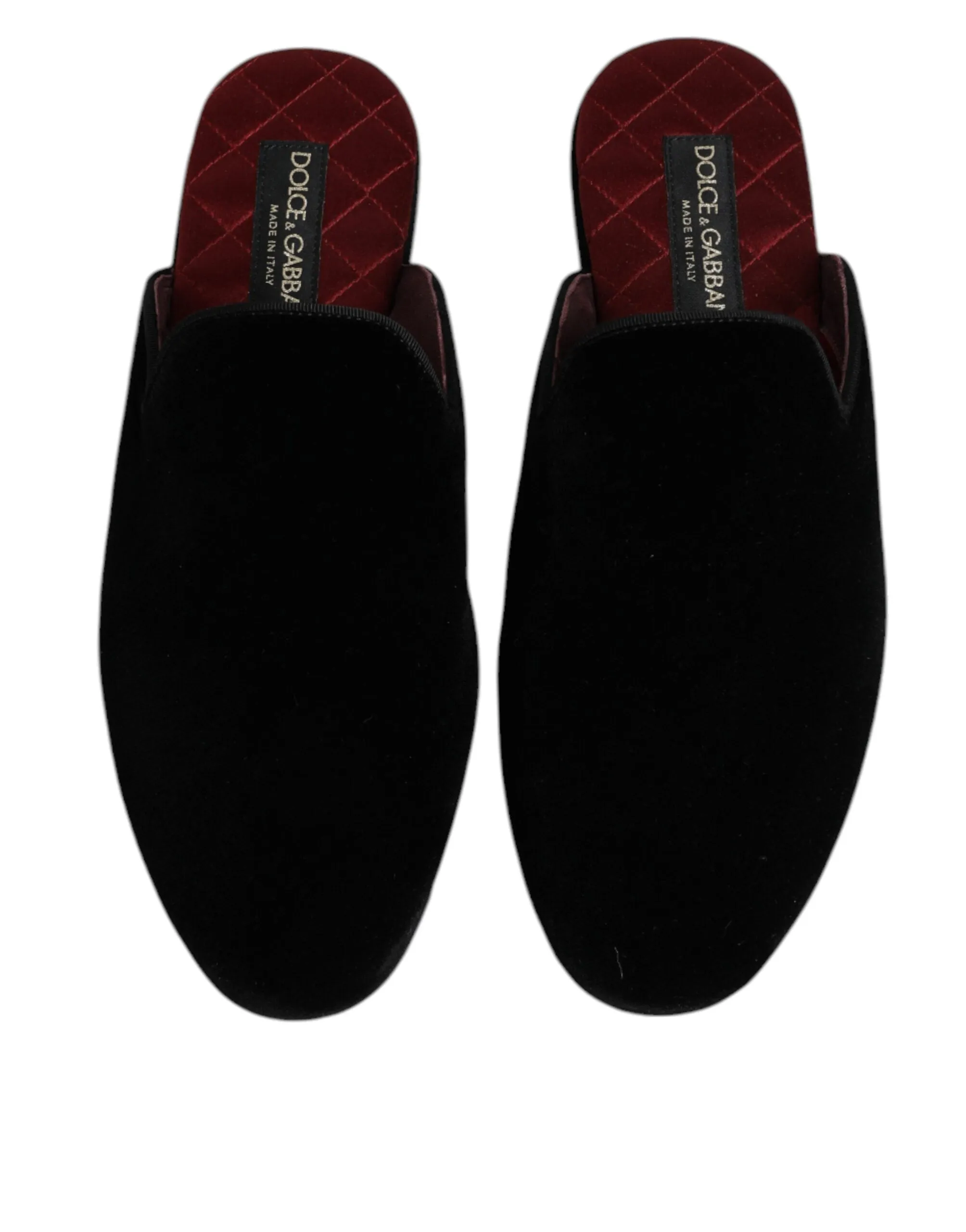 Dolce&Gabbana Men Black Mule Shoes Viscose Cotton Solid Flat Sandals Size EUR 40
