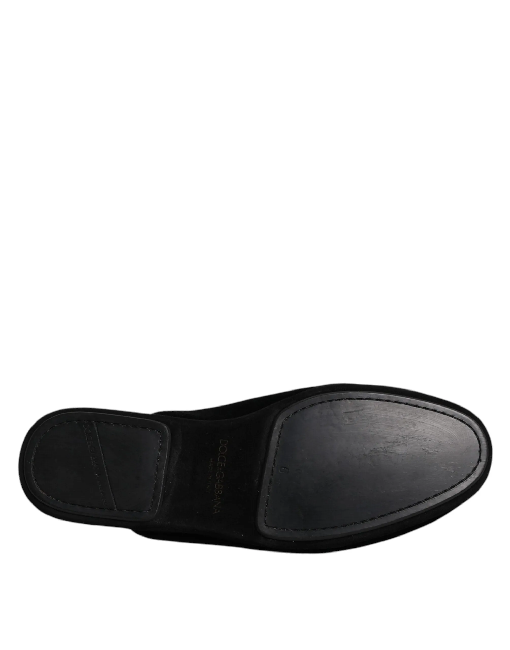 Dolce&Gabbana Men Black Mule Shoes Viscose Cotton Solid Flat Sandals Size EUR 40