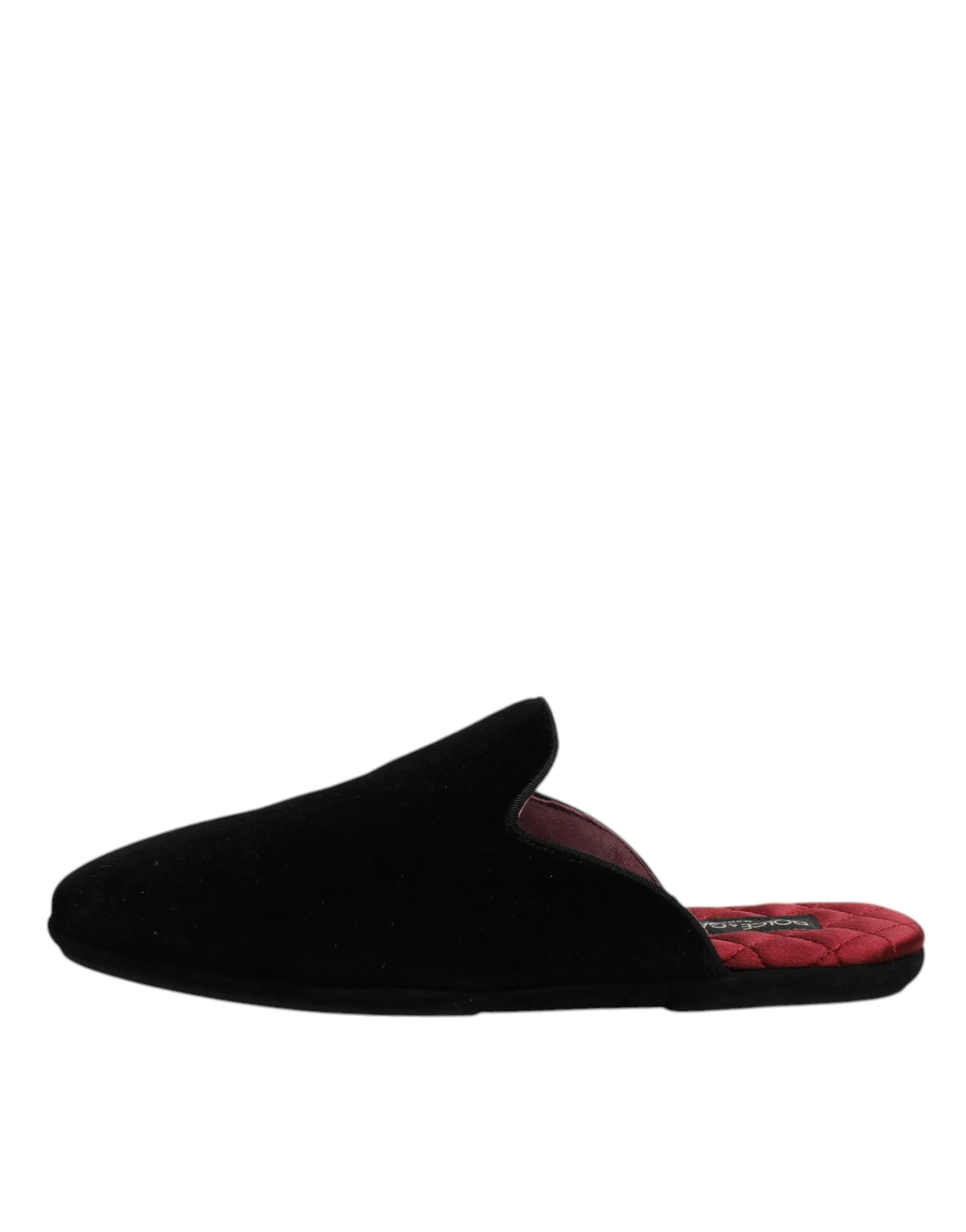 Dolce&Gabbana Men Black Mule Shoes Viscose Cotton Solid Flat Sandals Size EUR 40