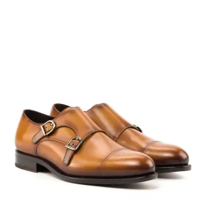 Double Monk cognac box calf