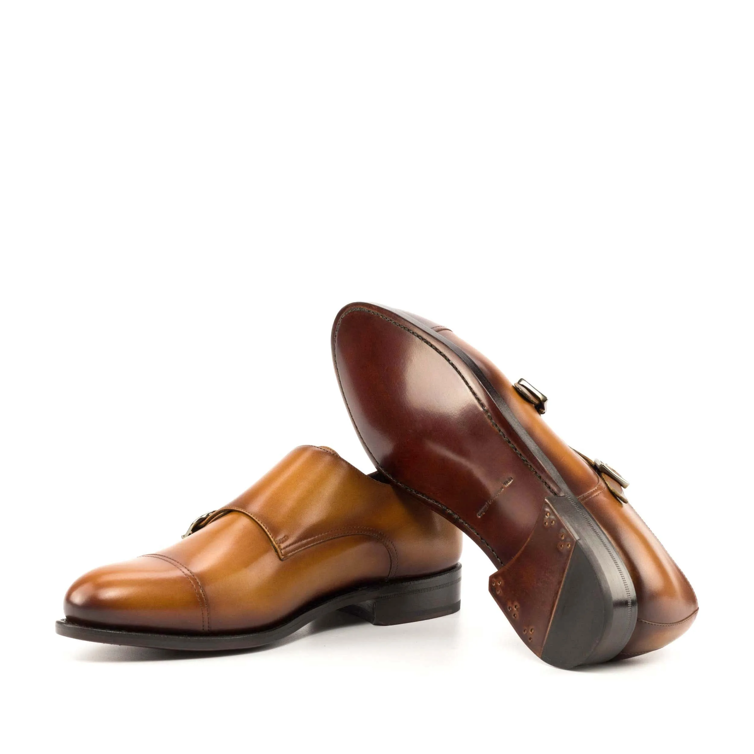 Double Monk cognac box calf
