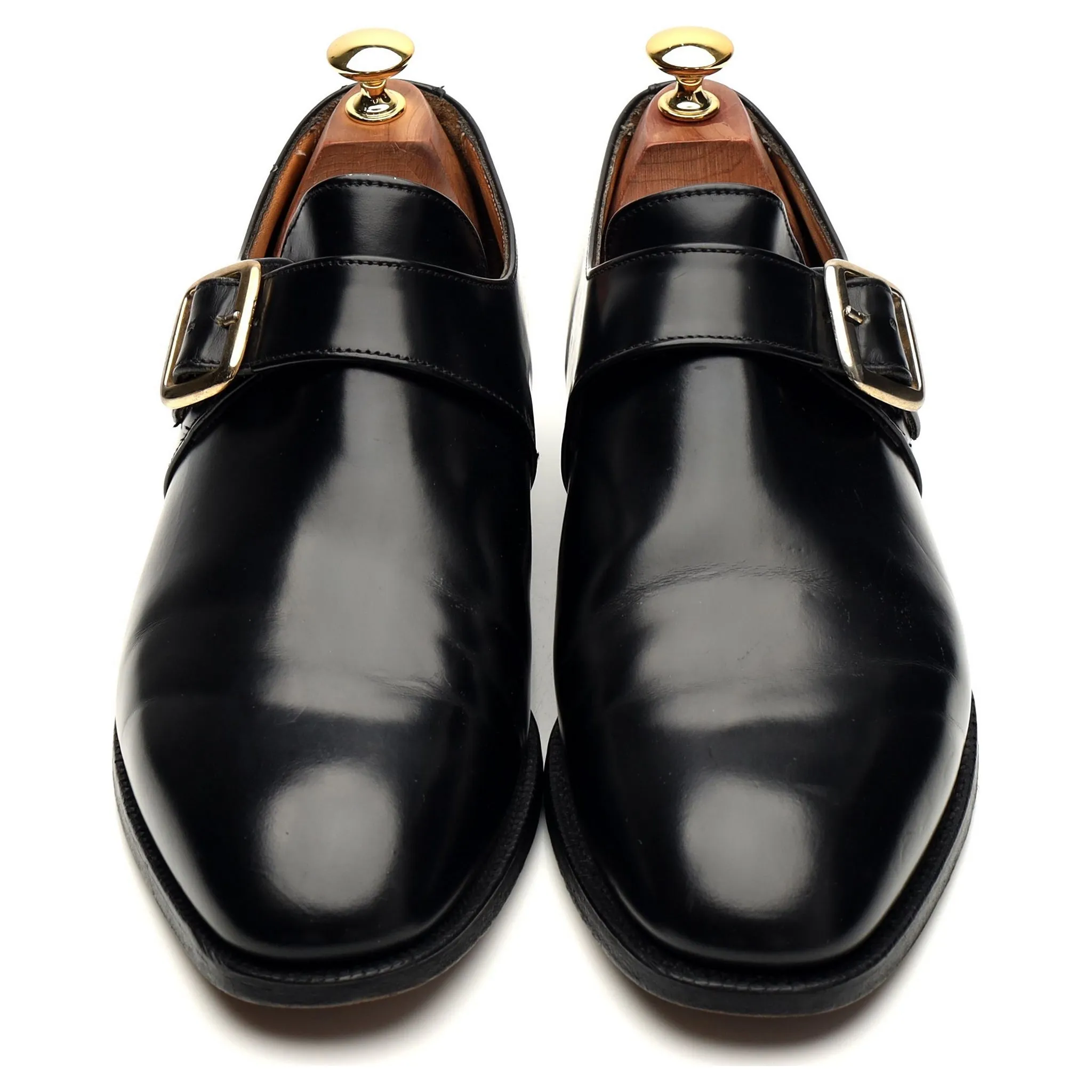 'Eden' Black Leather Monk Strap UK 9 F