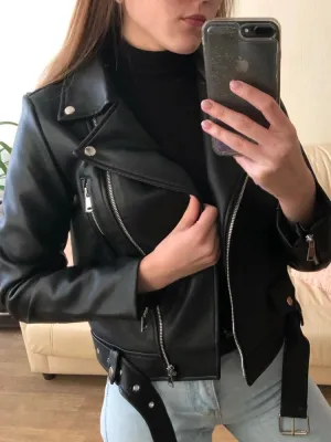 Faux PU Leather Jacket Casual