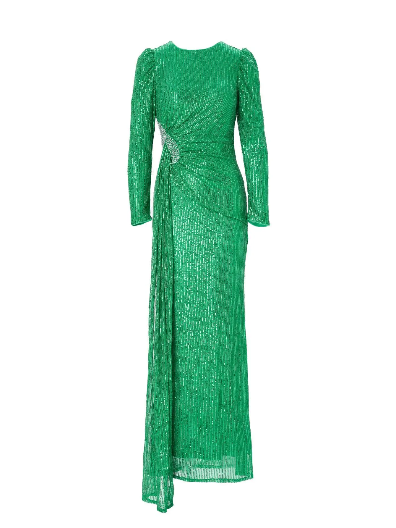 Full Cover Ribbon Glitter Formal Dress RJ11134