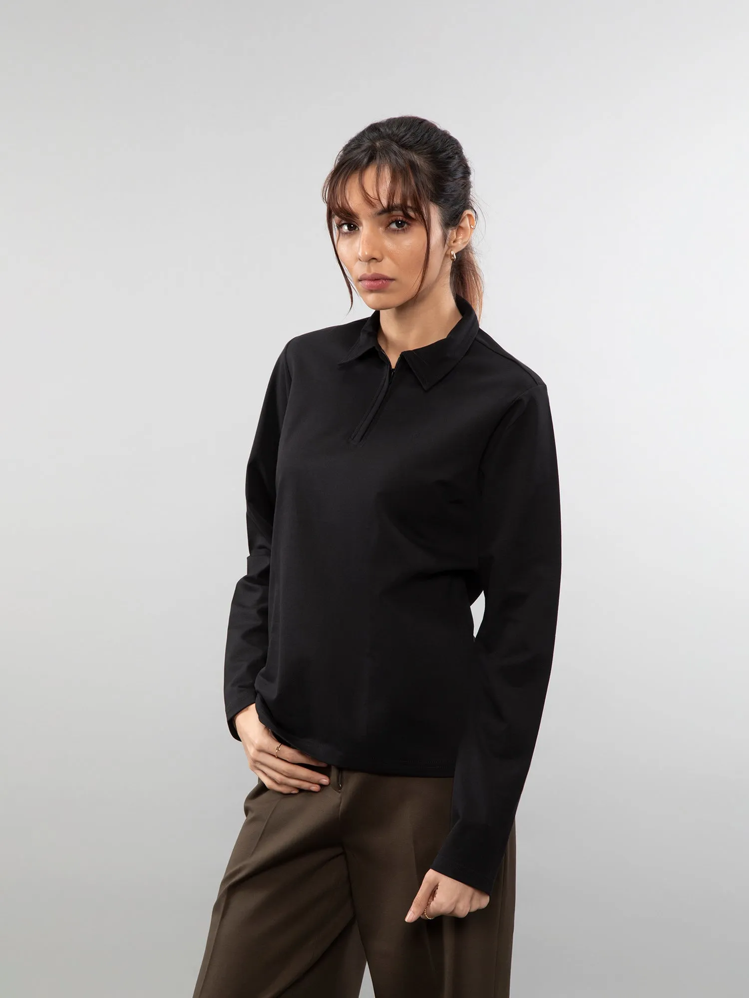 Full-sleeve performance polo