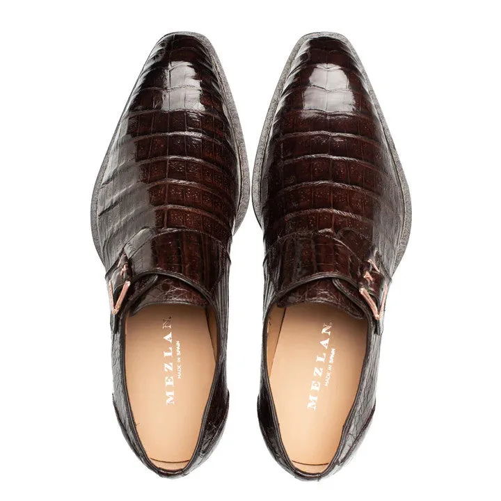 Gigolo Crocodile Monk Strap Brown By Mezlan Made In Spain Brand