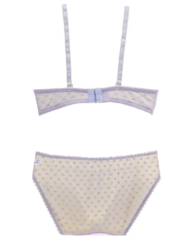 Girls Bra Panty Set Pink & Grey - Single Padded Underwired Bra - Wink Pink Lingerie