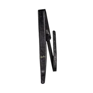 Godin 052882 Black Distressed Leather Felt Padded Guitar Strap
