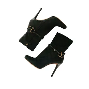 Gucci Black Logo Heeled Ankle Boots