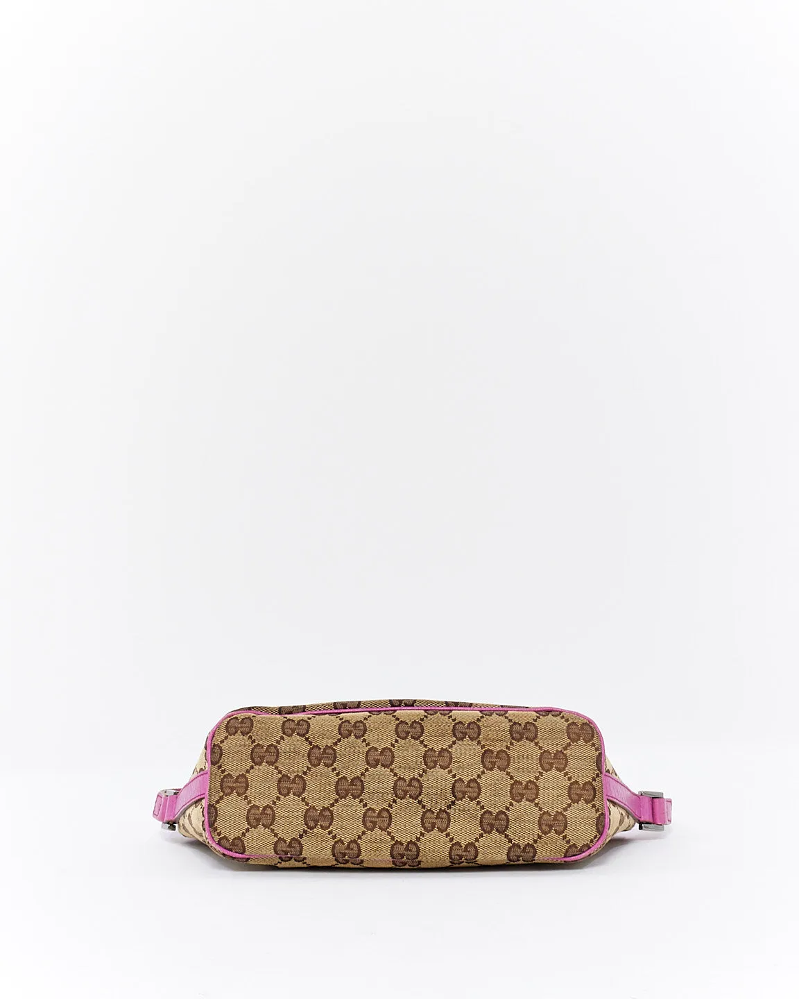 Gucci Pink Brown GG Monogram Canvas Boat Pochette