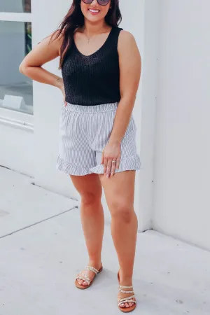 Hannah Ruffle Striped Shorts