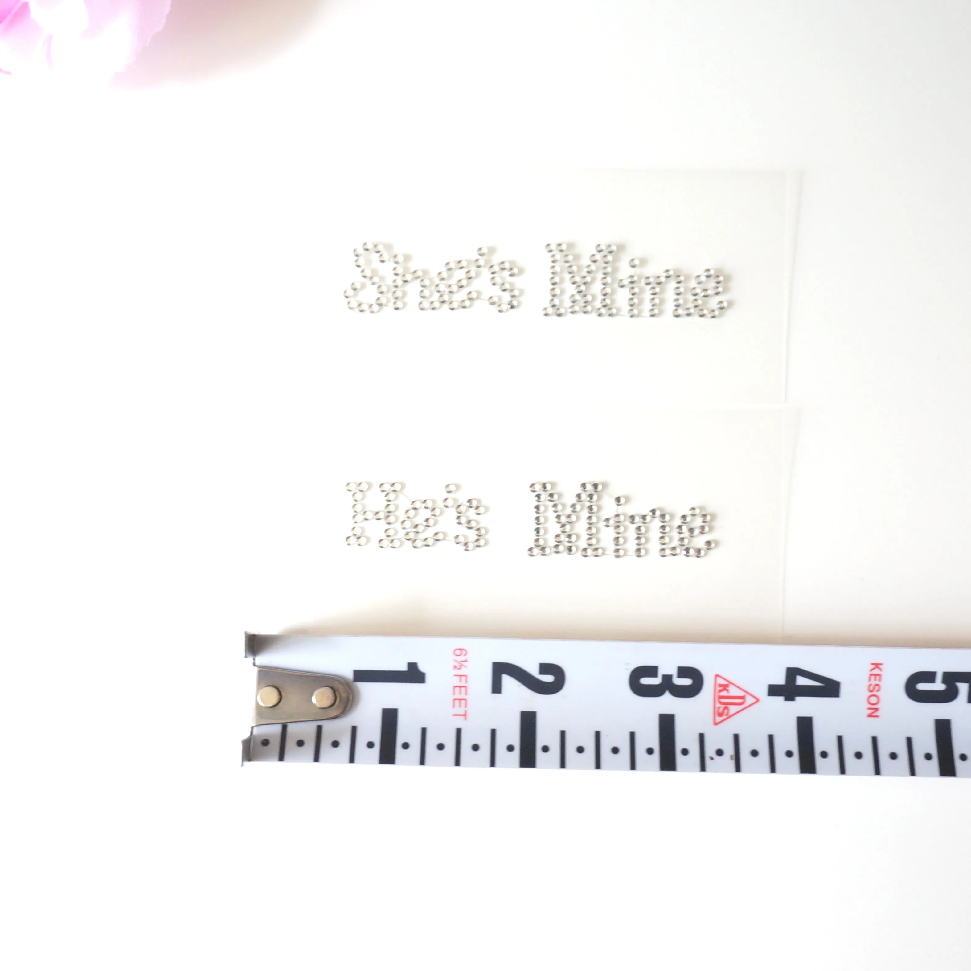 He's Mine She's Mine Bridal Shoe Stickers Clear Rhinestone I Do Wedding Accessory