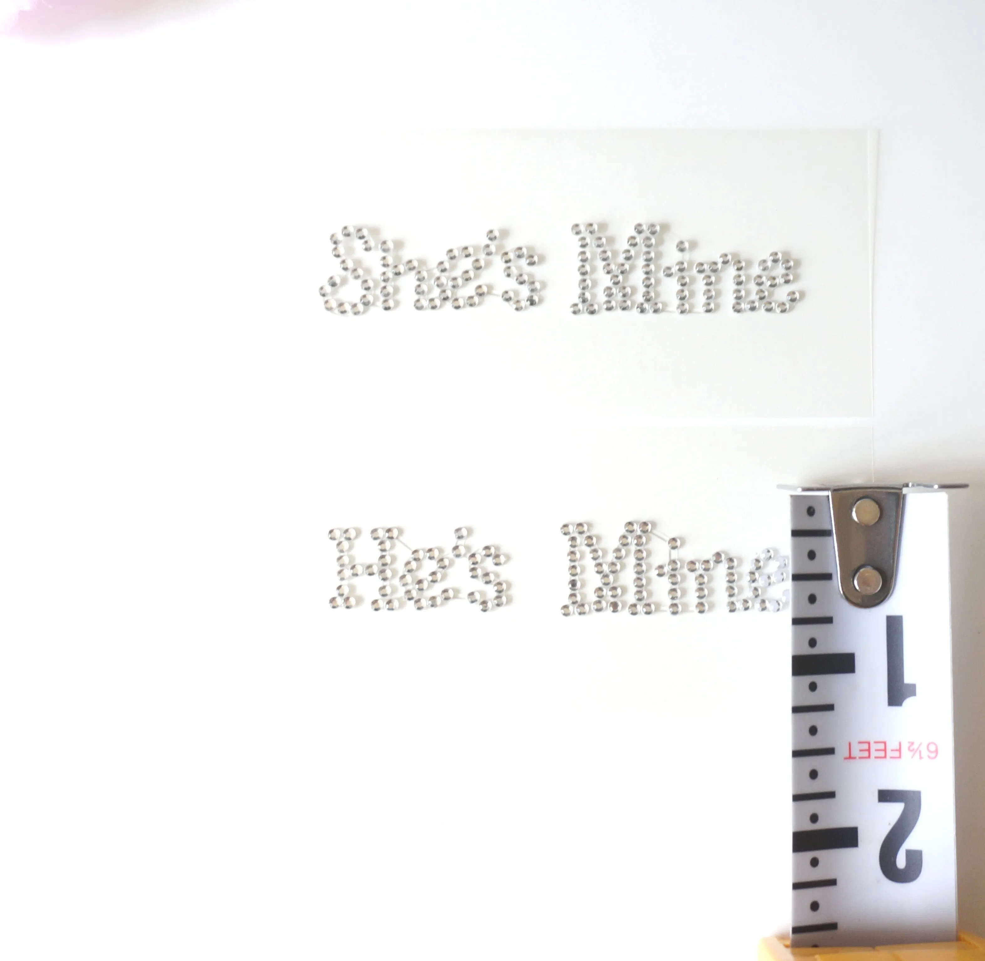 He's Mine She's Mine Bridal Shoe Stickers Clear Rhinestone I Do Wedding Accessory