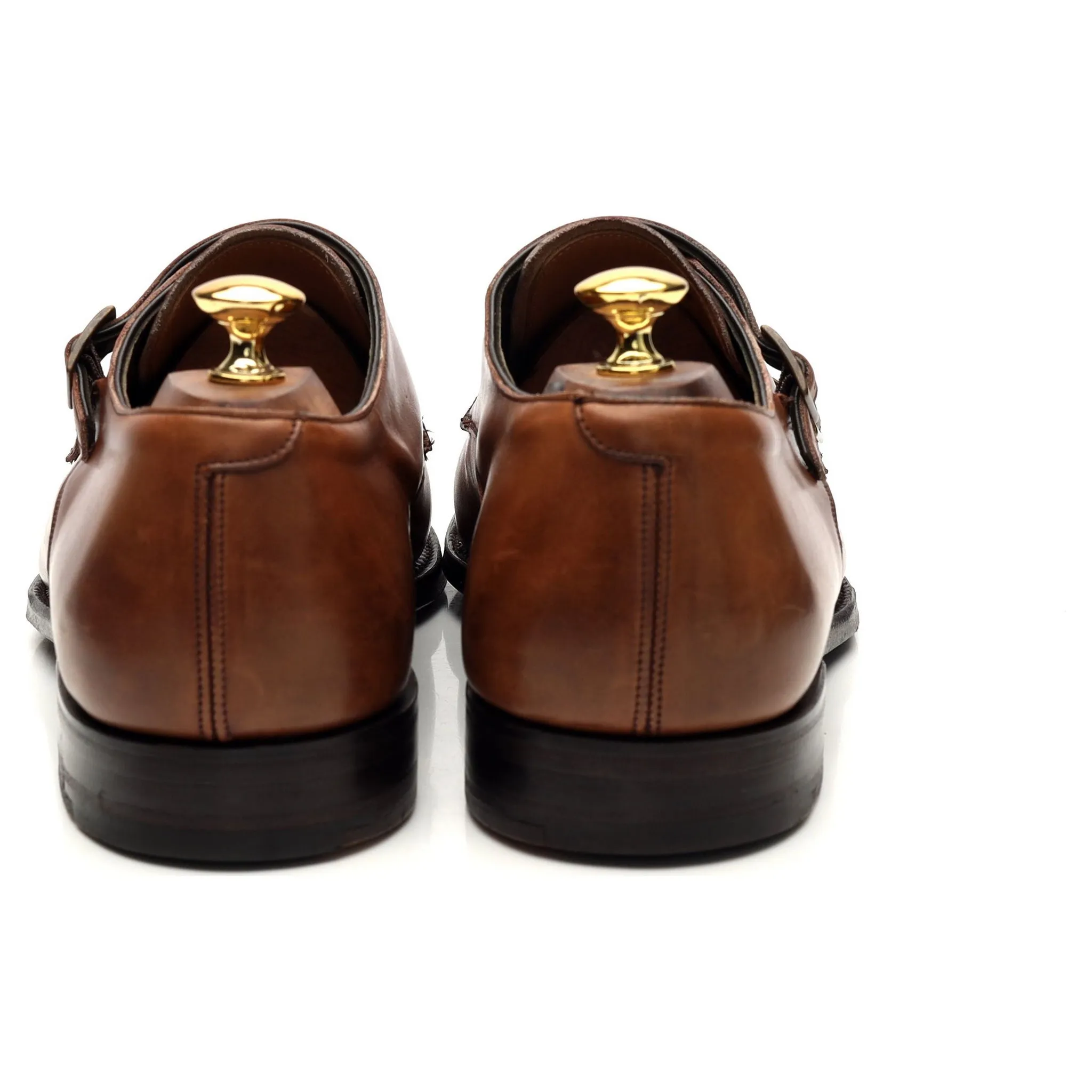 'Holyrood' Brown Leather Double Monk Strap UK 10 F