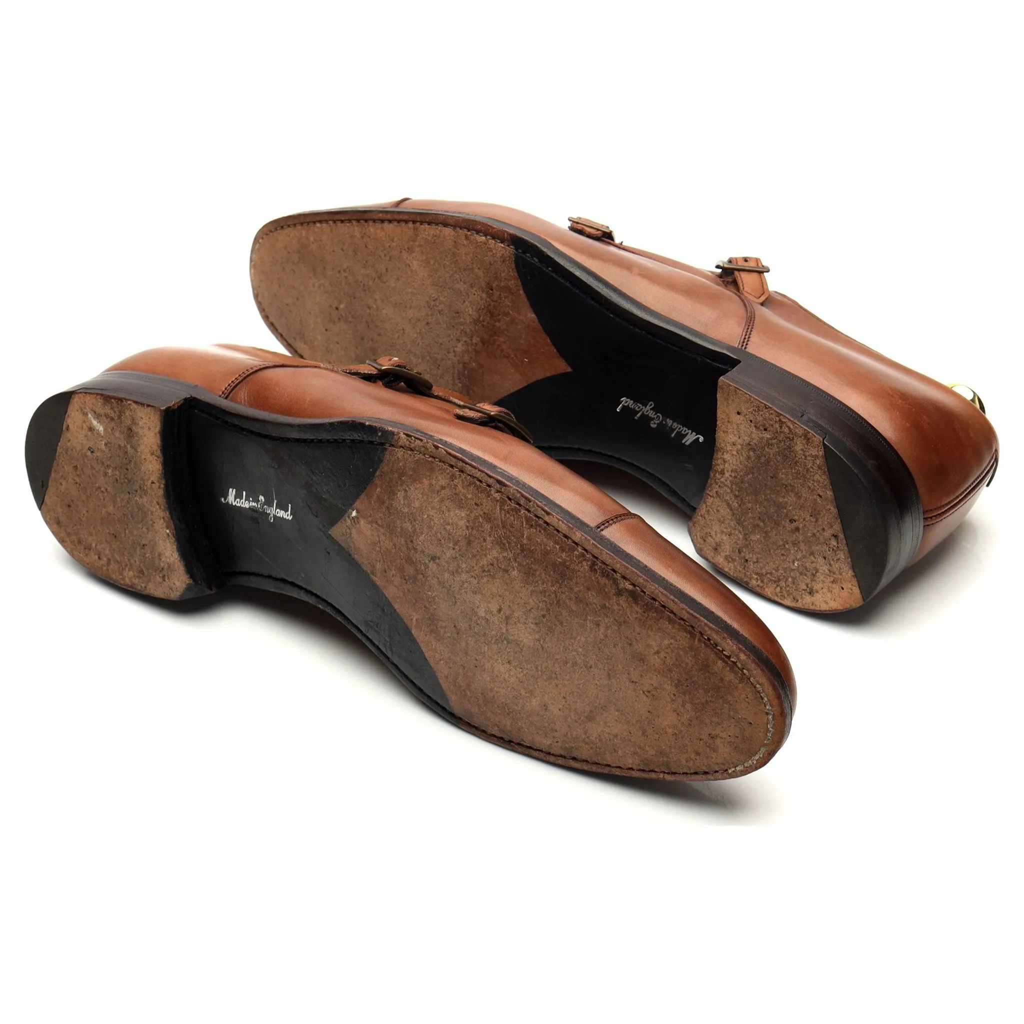 'Holyrood' Brown Leather Double Monk Strap UK 10 F