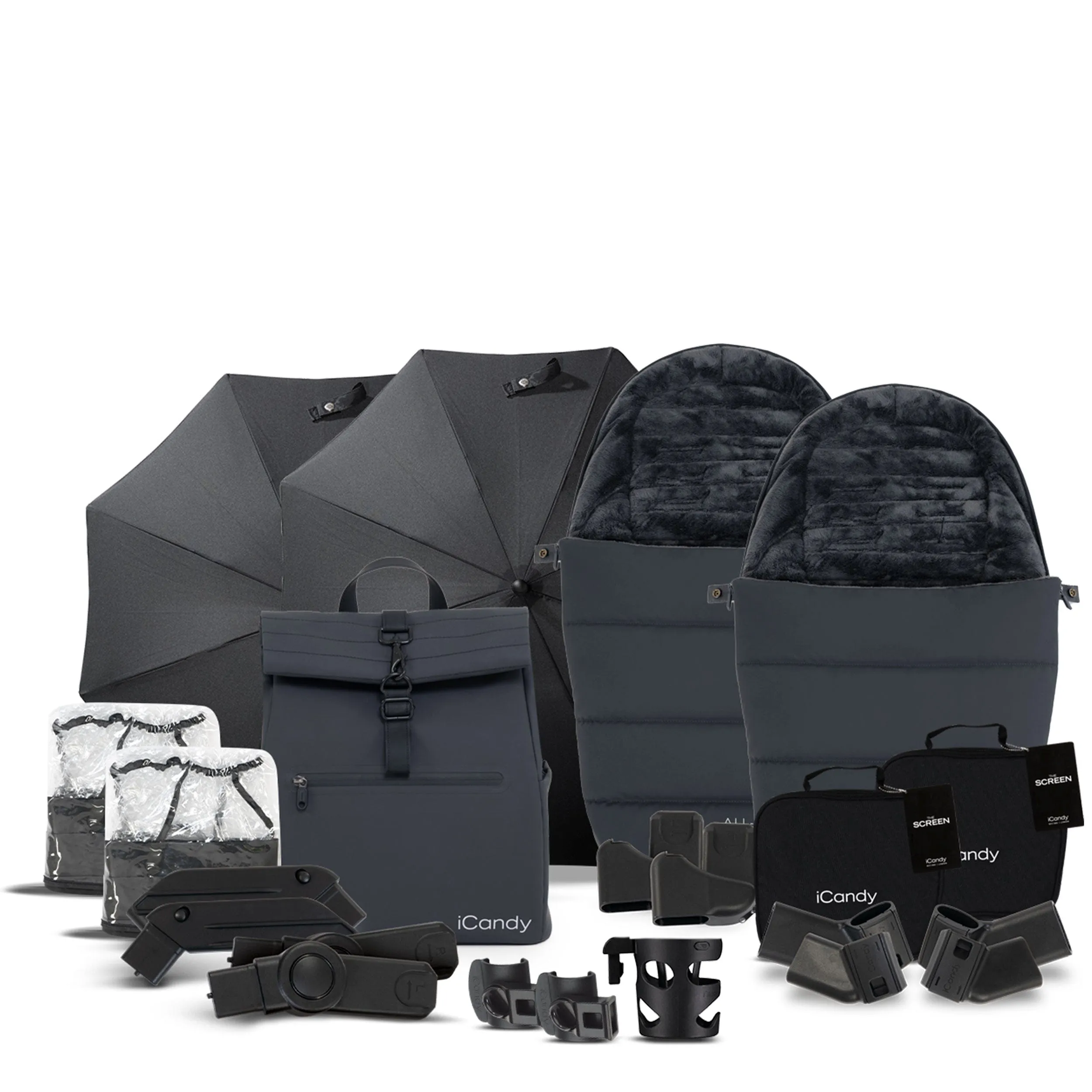 iCandy Peach 7 All Terrain Complete Twin Cocoon Bundle in Storm