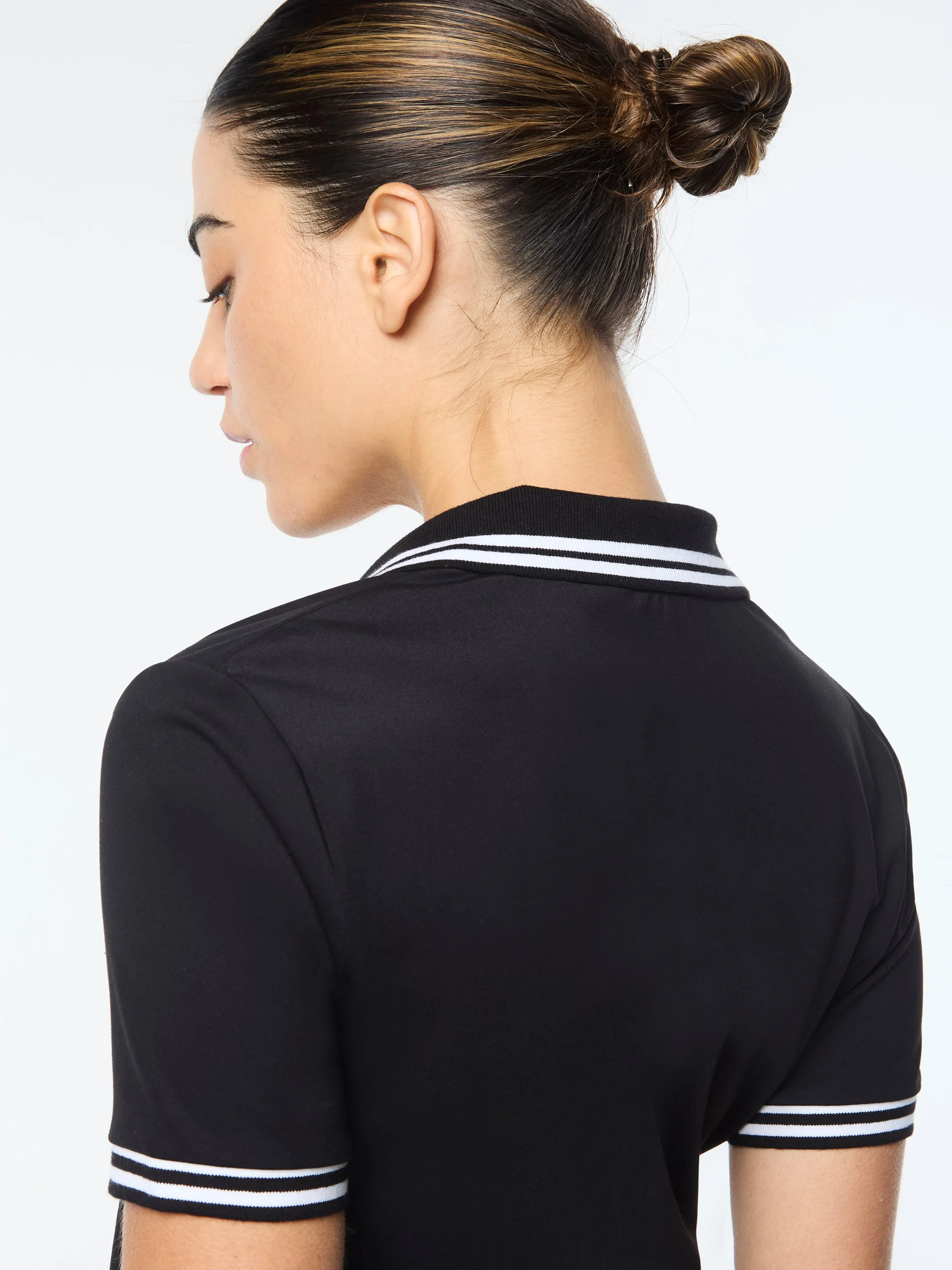 Idalia Cropped Polo- Black Beauty