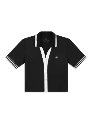 Idalia Cropped Polo- Black Beauty
