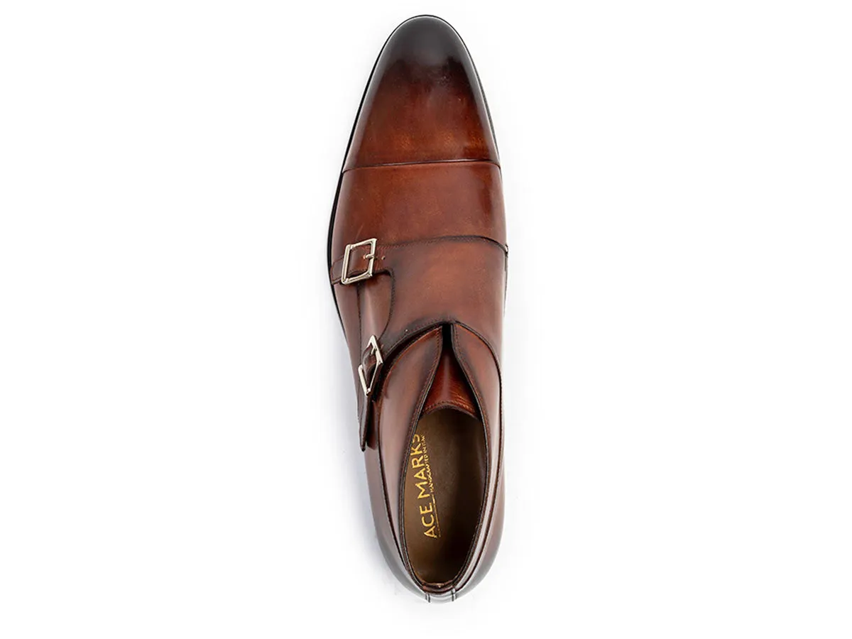 James Cap Toe Monkstrap Brandy Nicol Patina