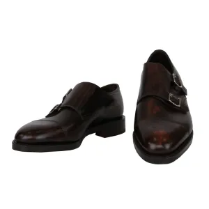 John Lobb Dark Brown Double Monk Strap Shoes