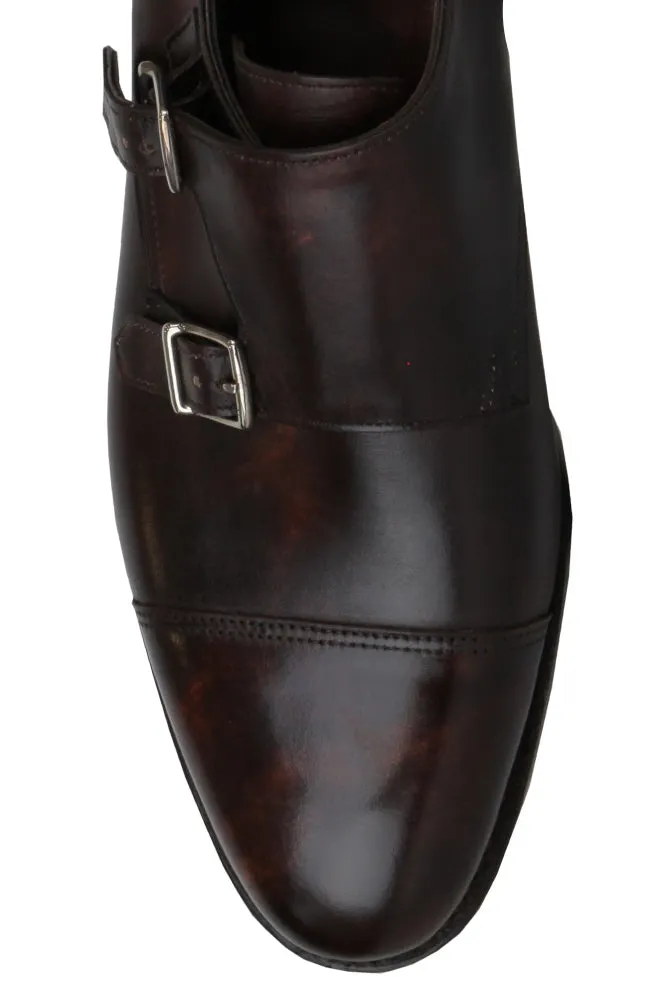 John Lobb Dark Brown Double Monk Strap Shoes