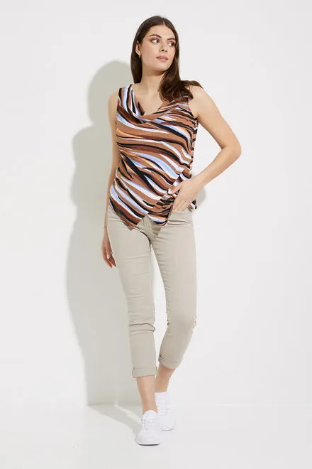 Joseph Ribkoff Striped Drape Neck Top