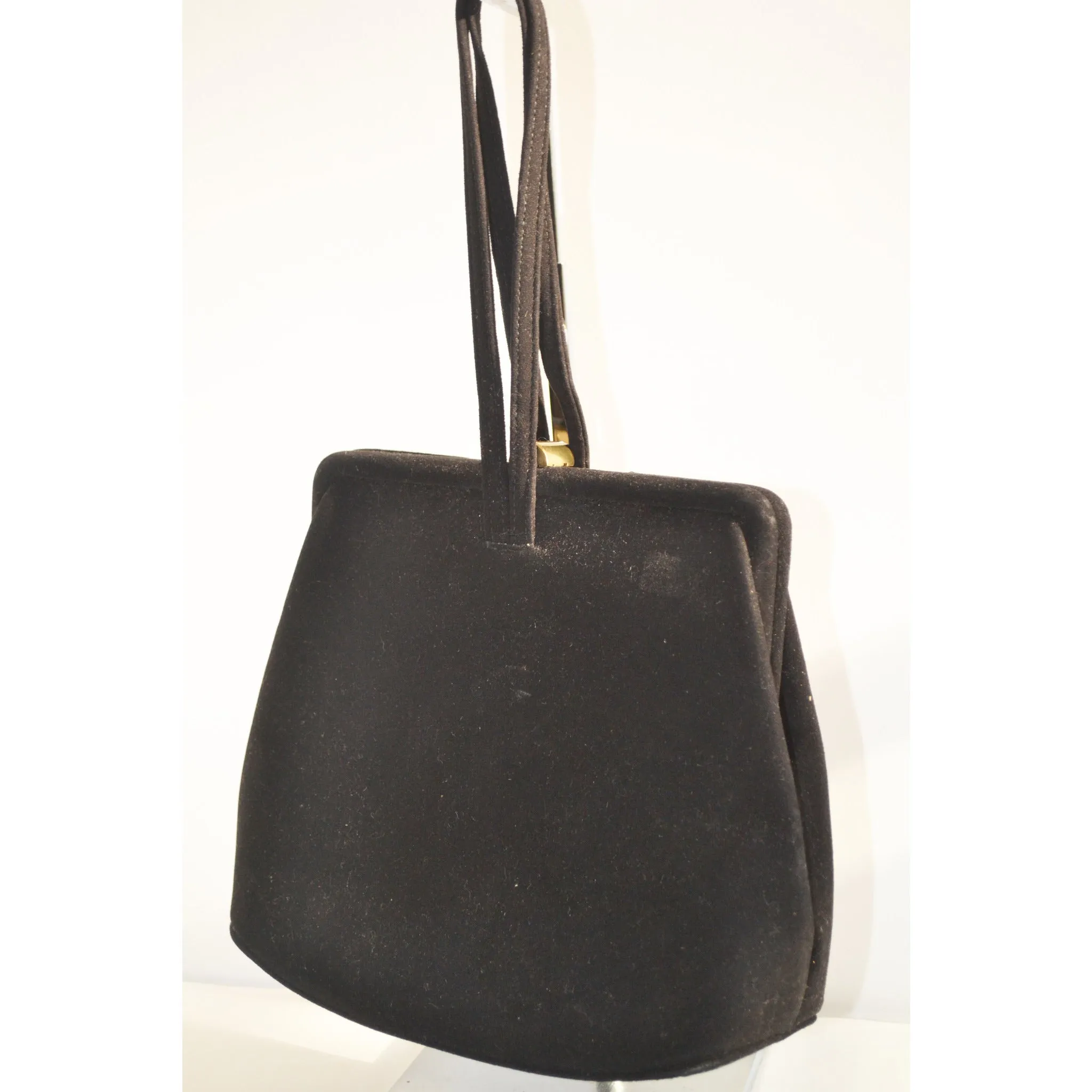 Keyhole Black Suede Purse By Kerrybrooke