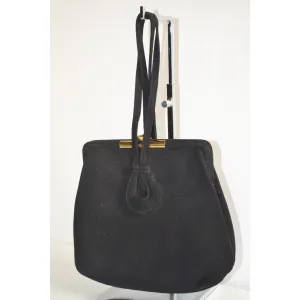 Keyhole Black Suede Purse By Kerrybrooke