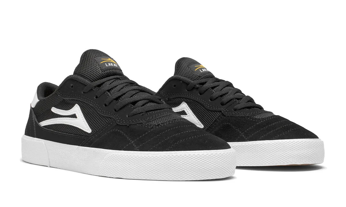 LAKAI SKATE SHOES: CAMBRIDGE. Black/White Suede. Sizes 6, 8,9,9.5,10,13
