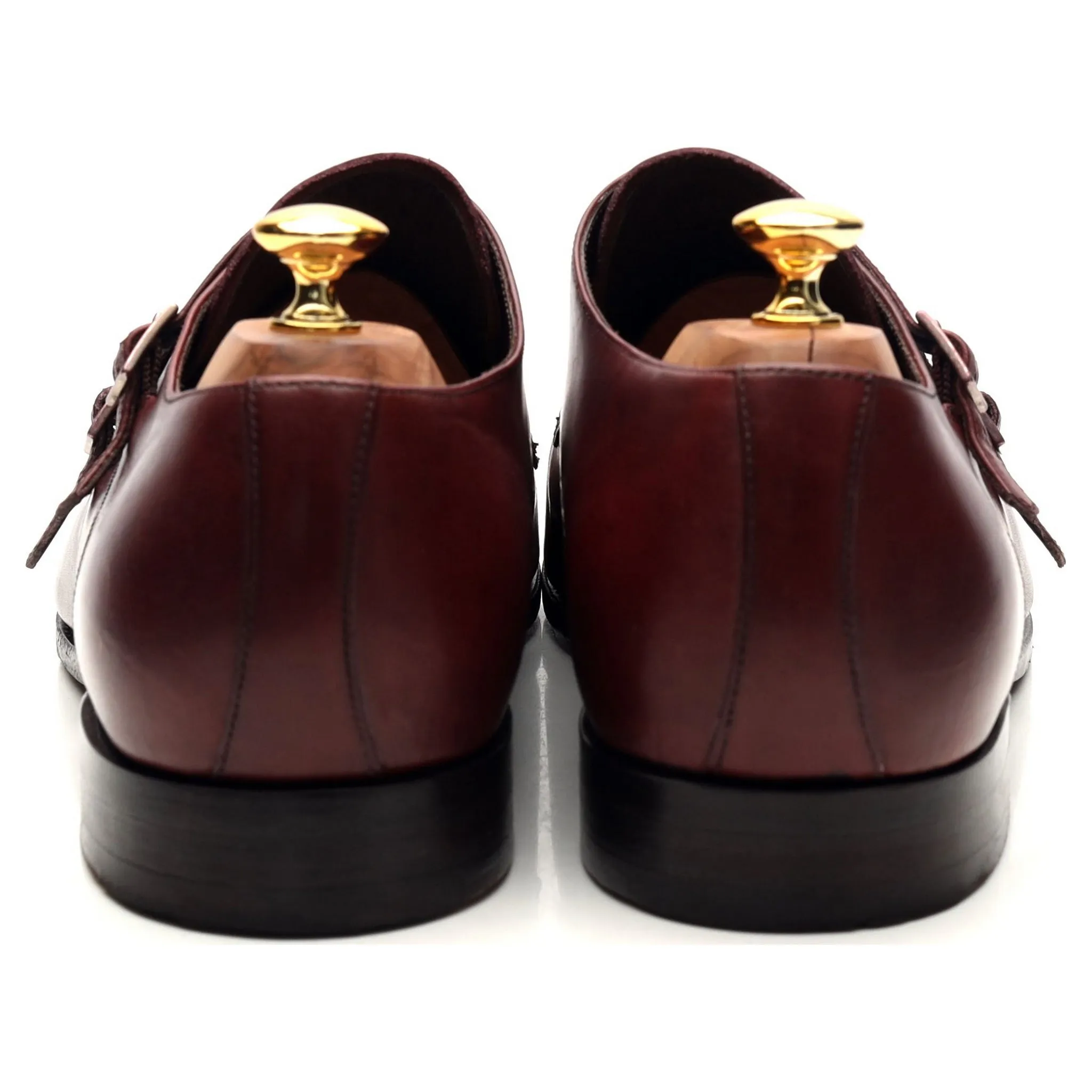 'Lancaster' Burgundy Leather Doble Monk Strap UK 12 FX