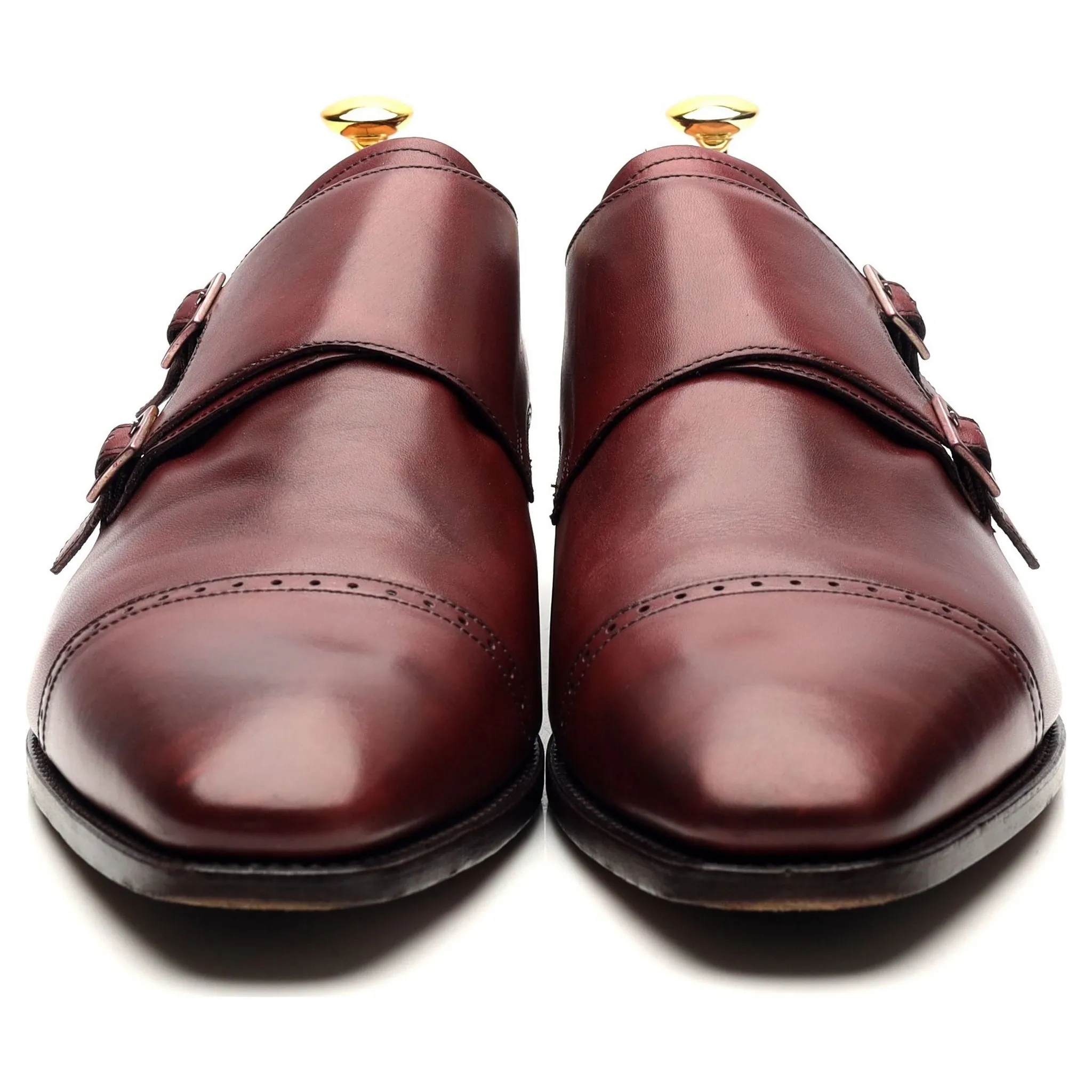 'Lancaster' Burgundy Leather Doble Monk Strap UK 12 FX