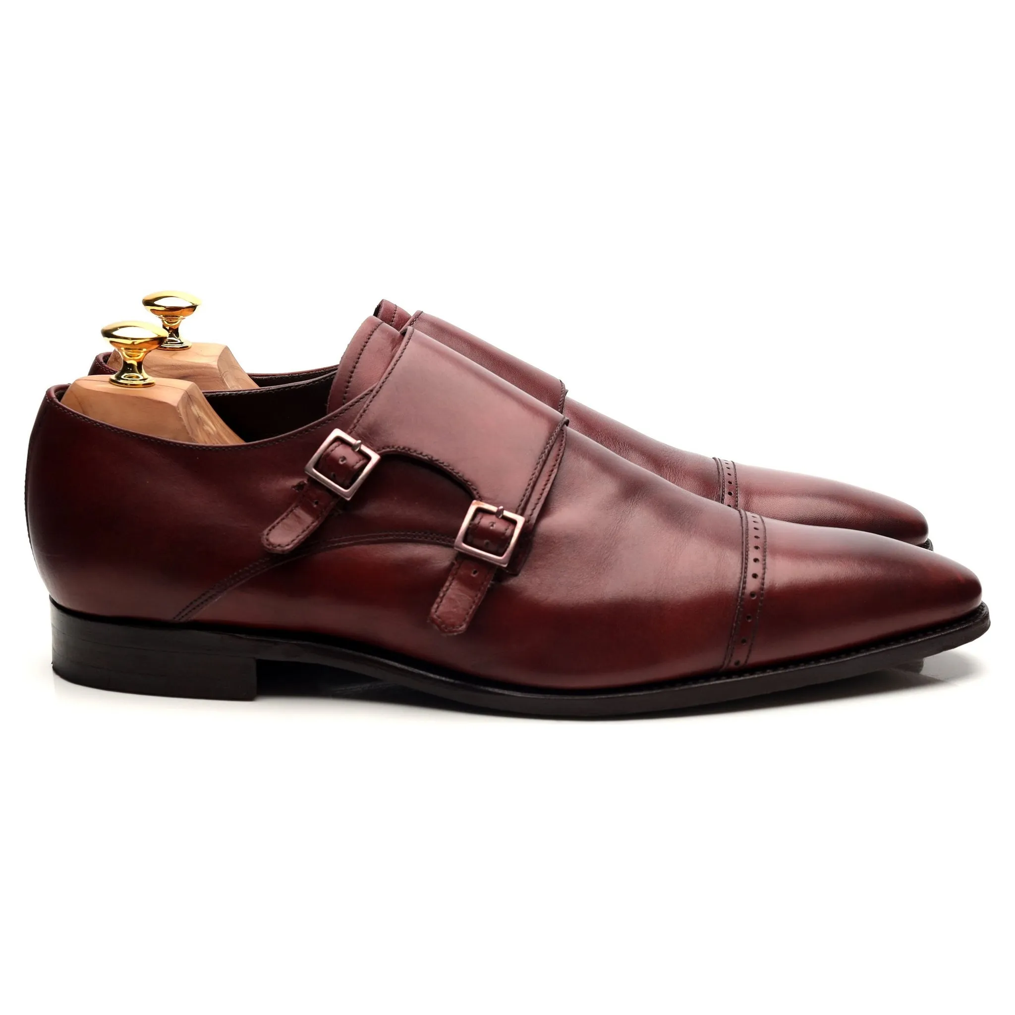 'Lancaster' Burgundy Leather Doble Monk Strap UK 12 FX