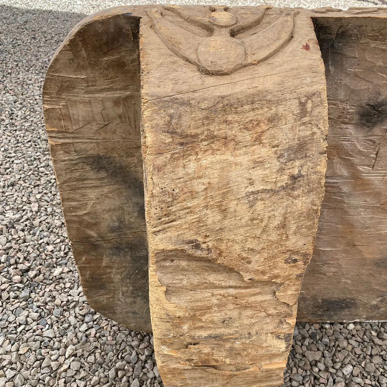 Large Rare Indonesian Bali Teak Tribal Low Bed