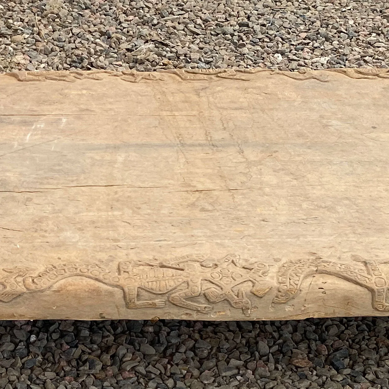 Large Rare Indonesian Bali Teak Tribal Low Bed