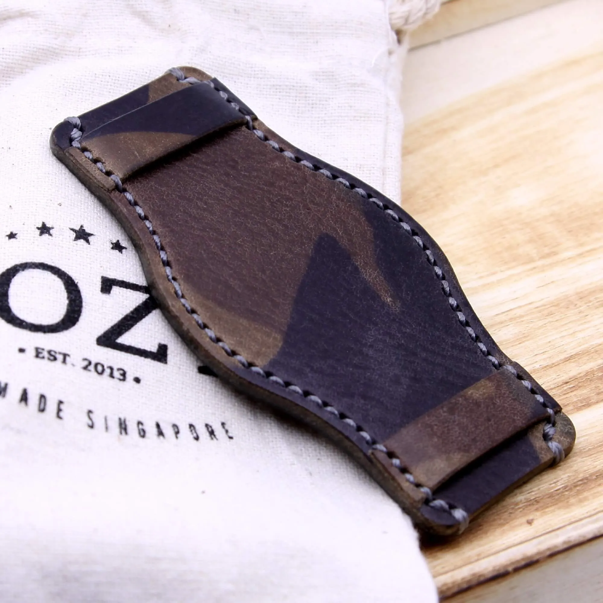 Leather Bund Pad, Style II Camo Grigio