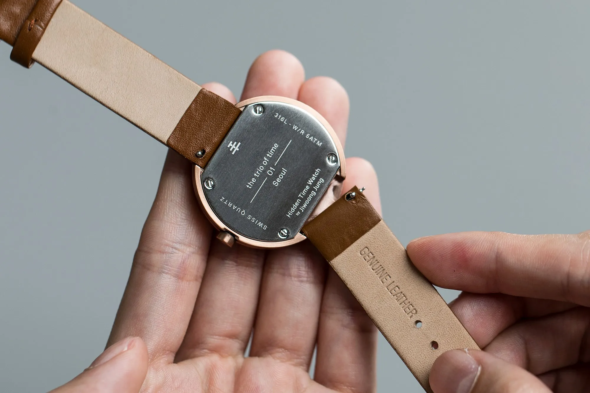 Leather Straps - Beige leather with Rosegold buckle