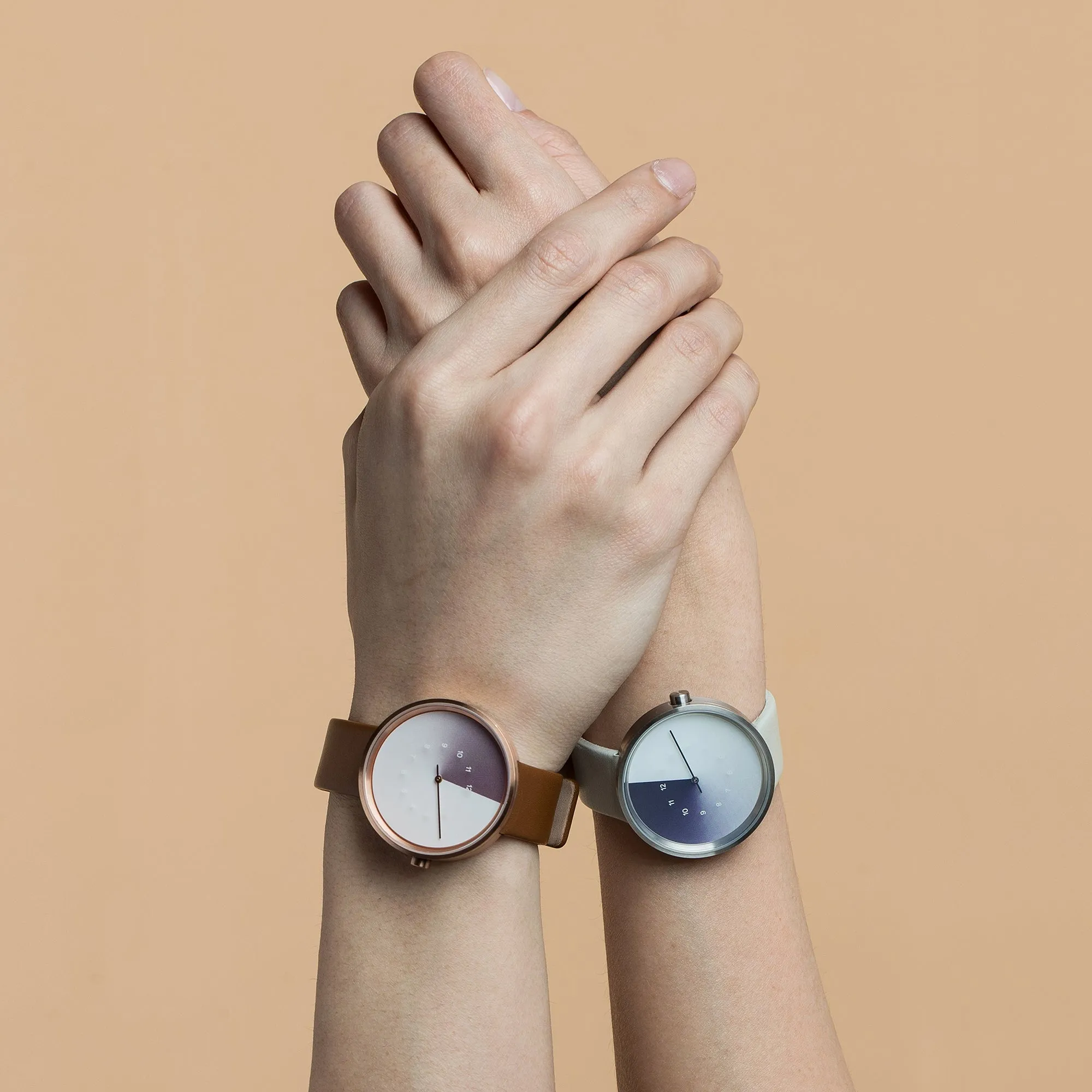 Leather Straps - Beige leather with Rosegold buckle