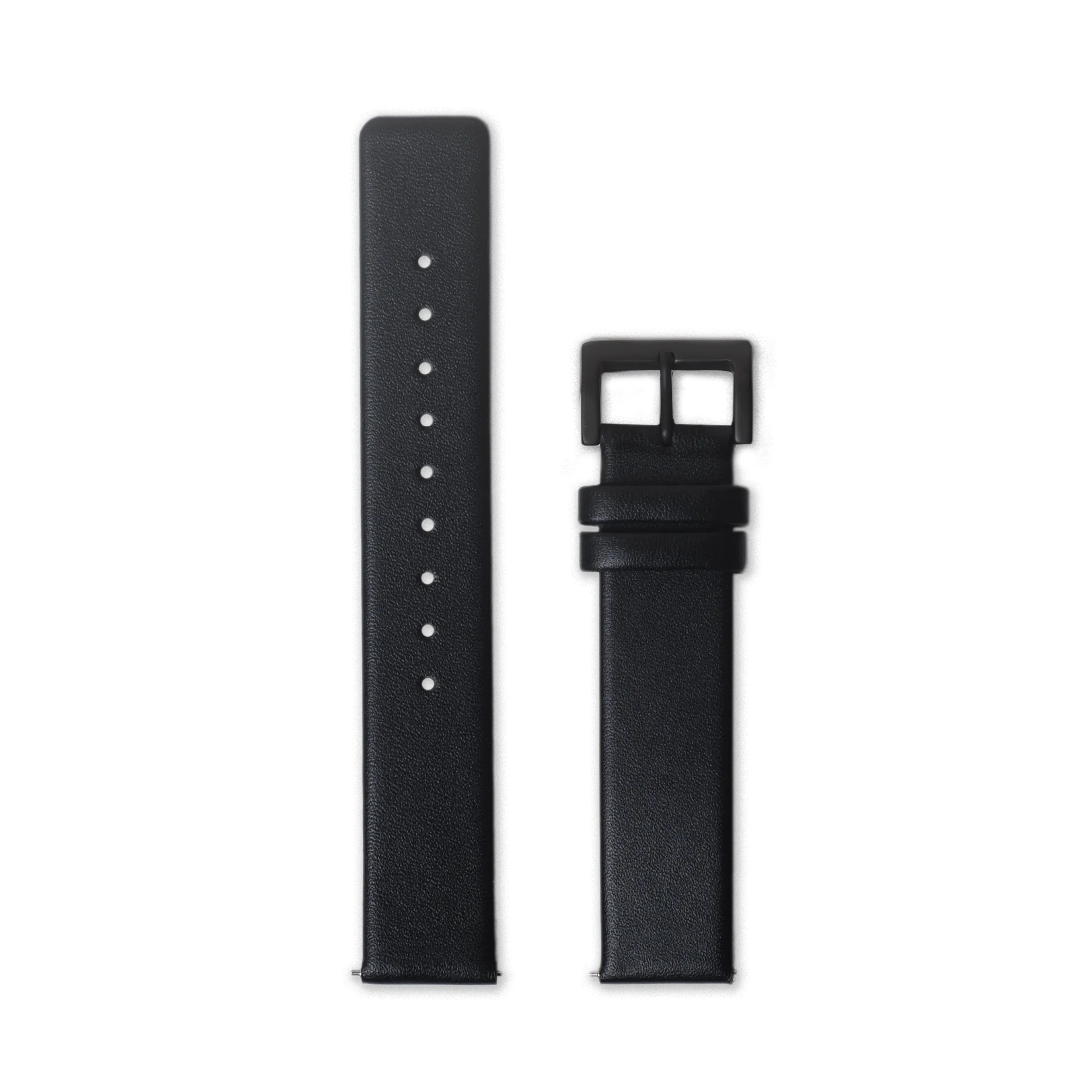 Leather Straps - Black leather with Black buckle