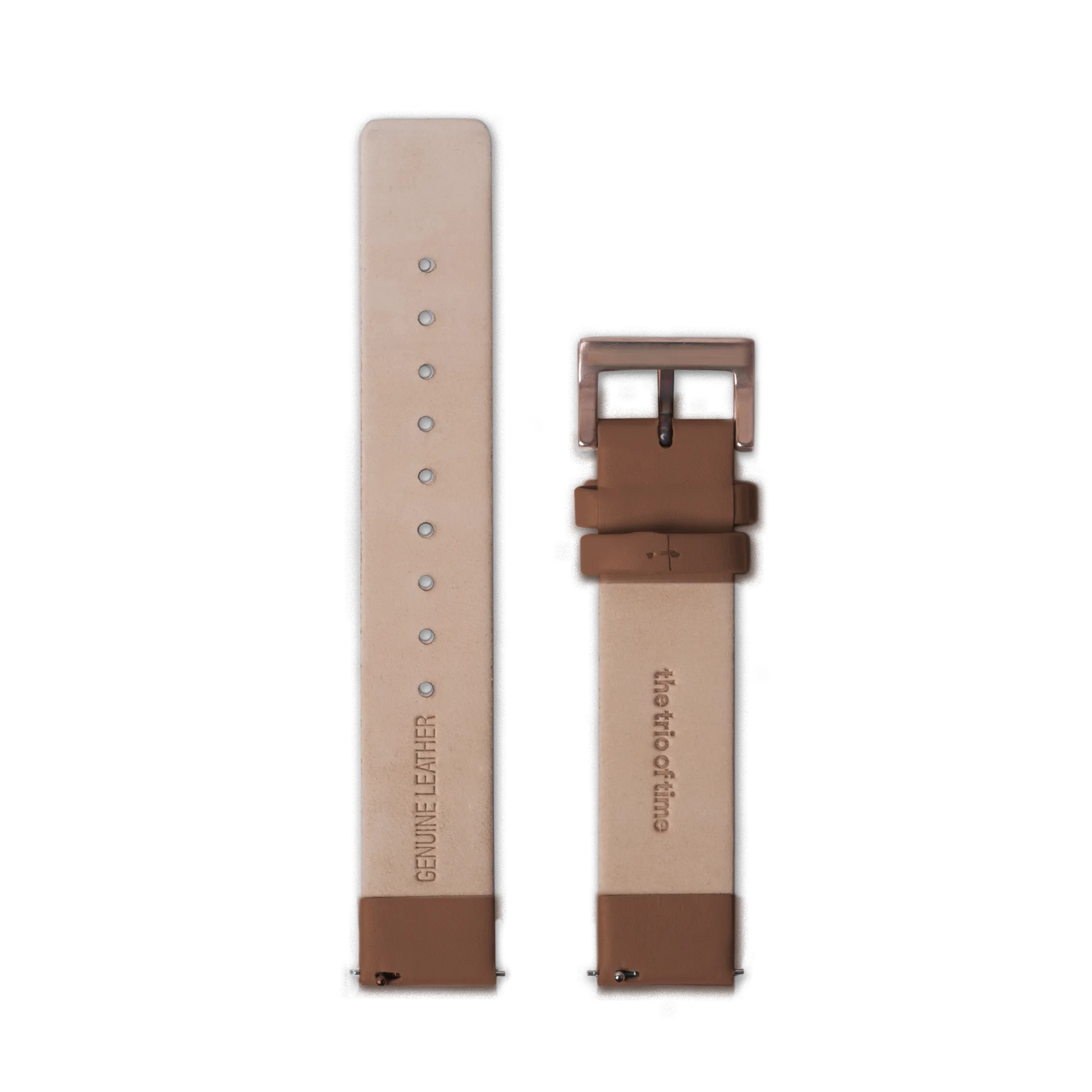 Leather Straps - Brown leather with Rosegold buckle