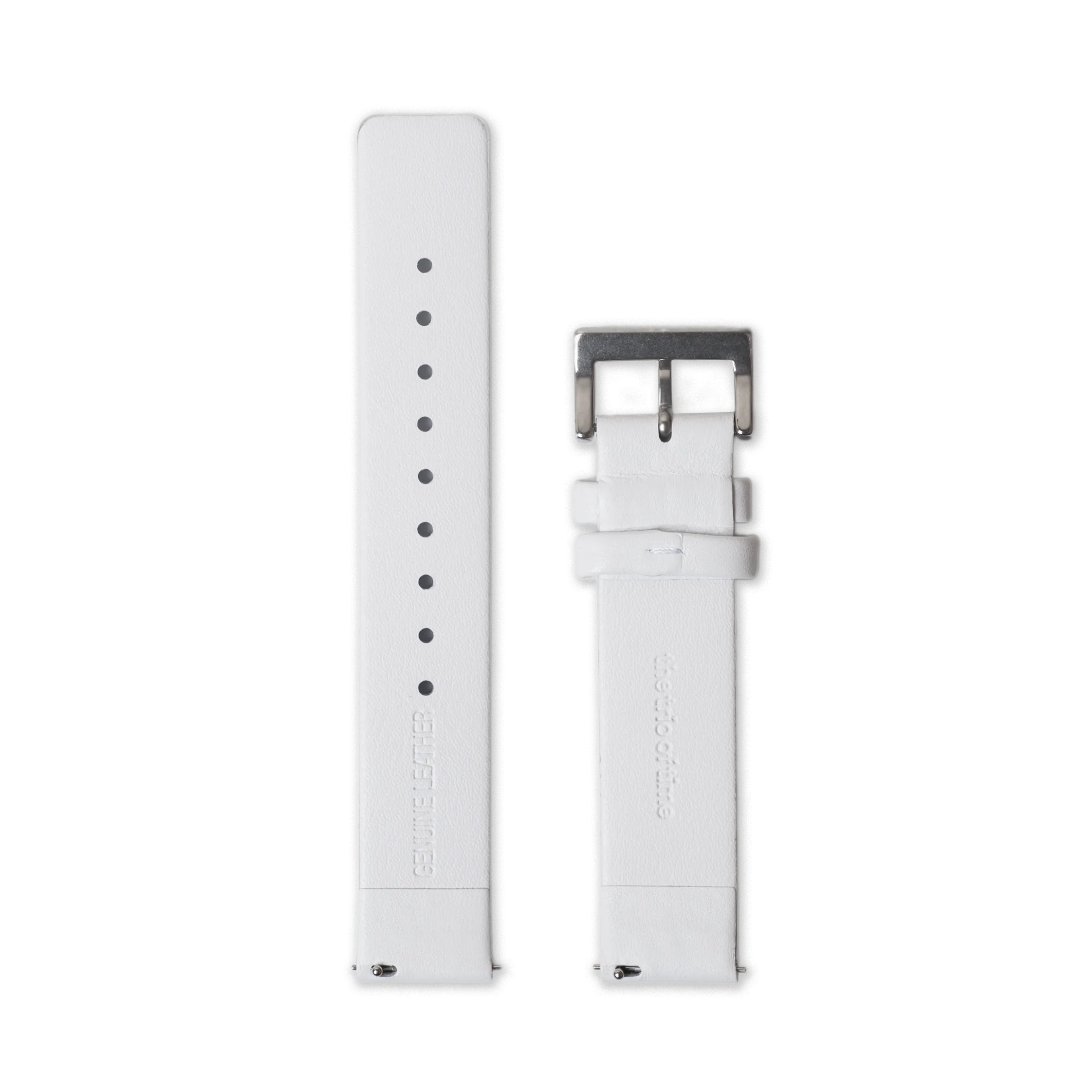 Leather Straps - White leather with Silver buckle