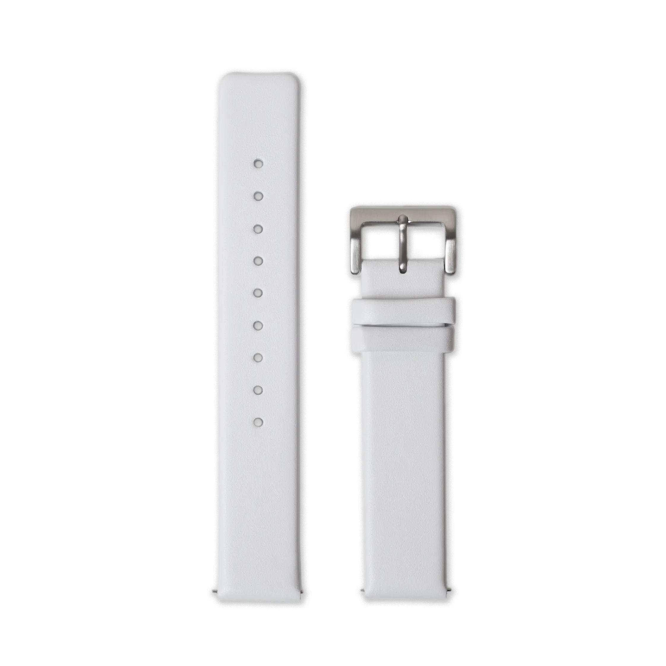 Leather Straps - White leather with Silver buckle