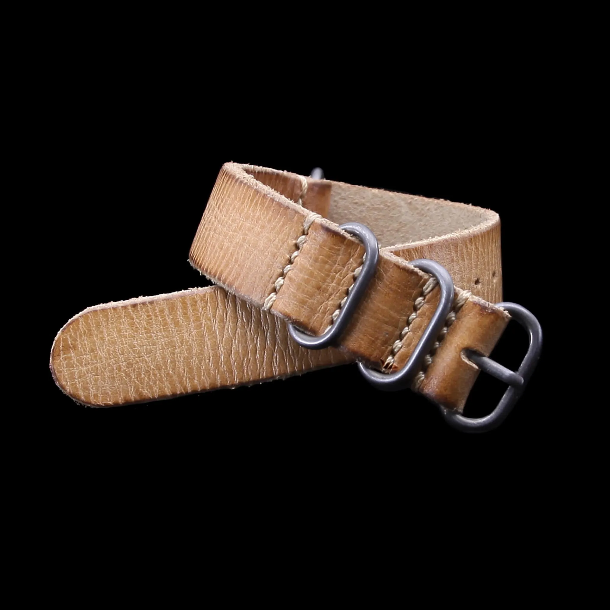 Leather Watch Strap, 4-Ring Distressed S101