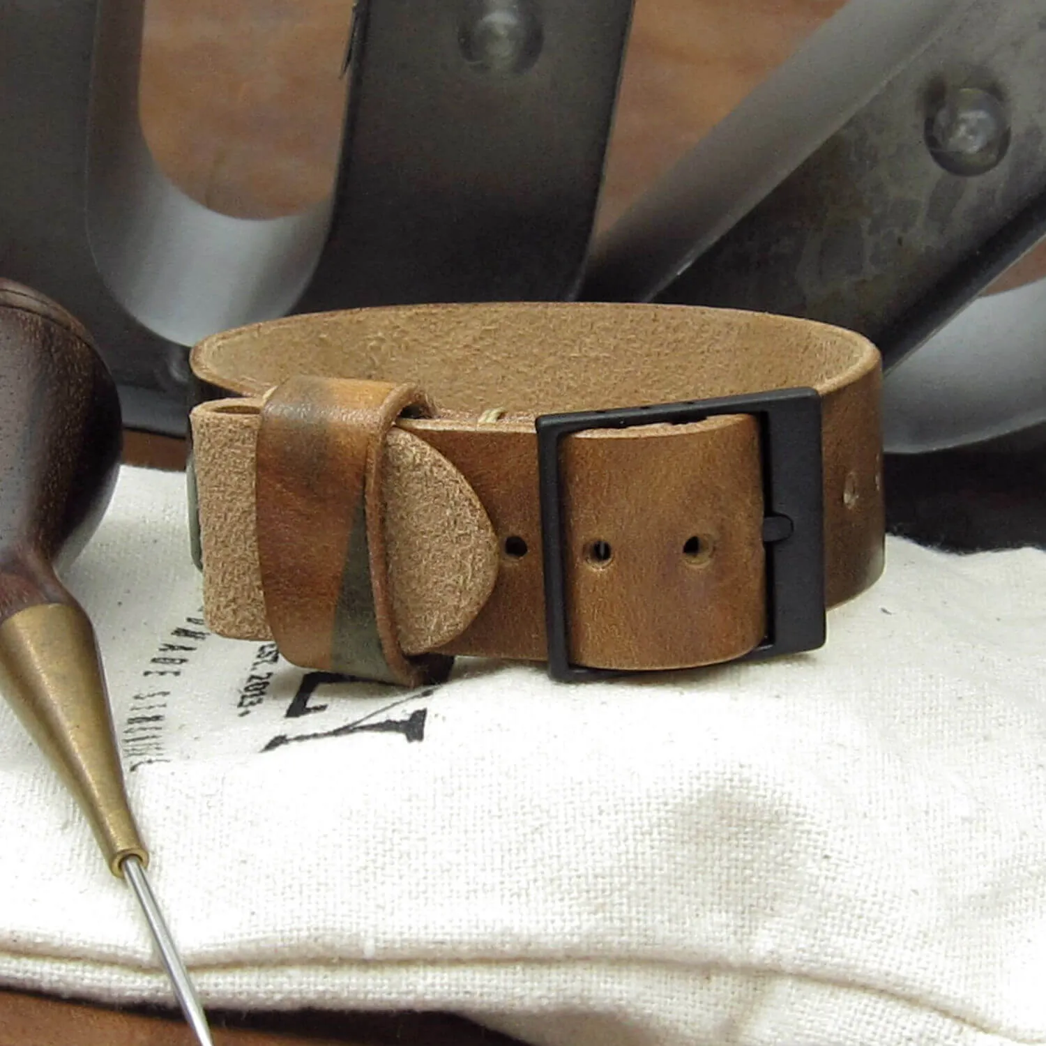 Leather Watch Strap, Classic RAF II Military 101