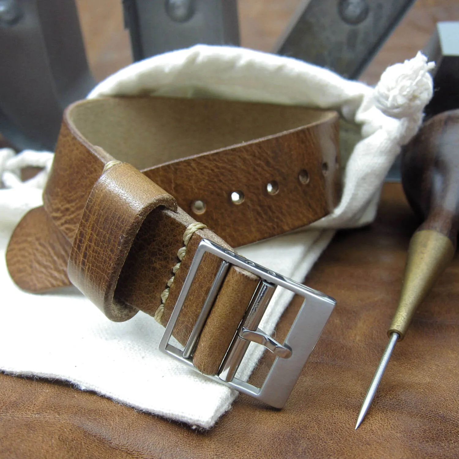 Leather Watch Strap, Classic RAF II Military 102
